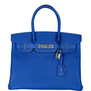 HermesBirkin 30 Blue Electric Epsom with Palladium Hardware