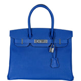 HermesBirkin 30 Blue Electric Epsom with Palladium Hardware