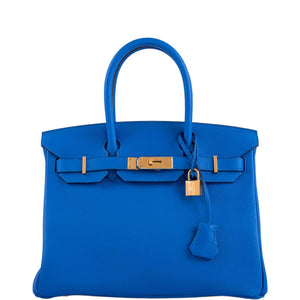 HermesBirkin 30 Blue France Togo Gold Hardware