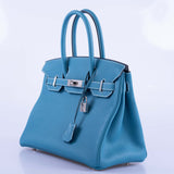 Hermes Birkin 30 Blue Jean Togo Palladium Hardware
