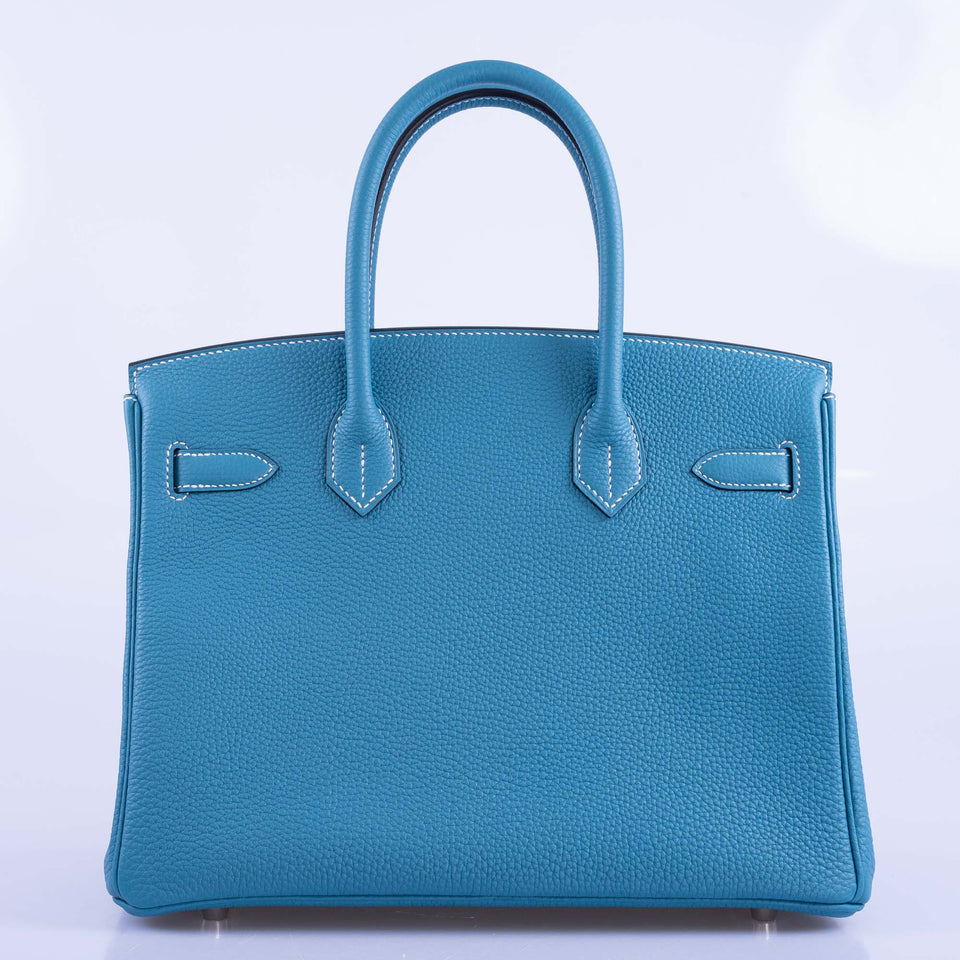 Hermes Birkin 30 Blue Jean Togo Palladium Hardware