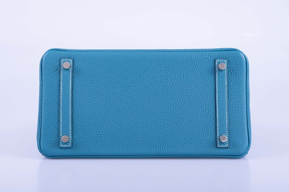 Hermes Birkin 30 Blue Jean Togo Palladium Hardware