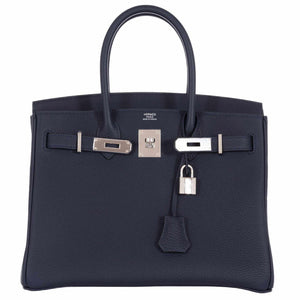 HermesBirkin 30 Blue Nuit Togo Palladium Hardware