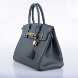 HermesBirkin 30 Blue Orage Togo Gold Hardware