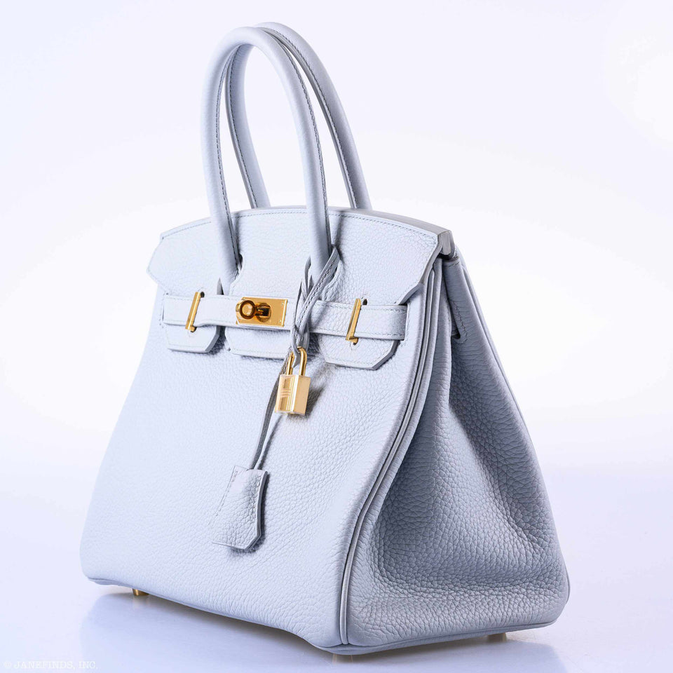 HermesBirkin 30 Blue Pale Togo Gold Hardware - T