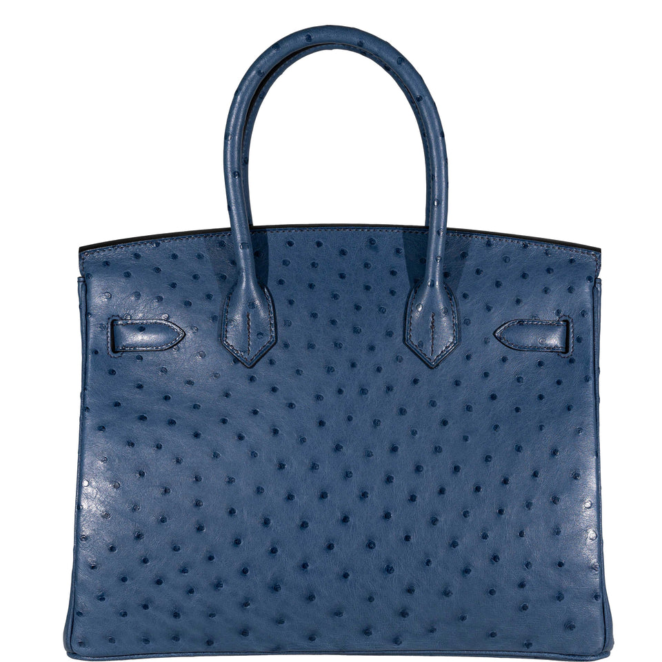 HermesBirkin 30 Blue Roi Ostrich Gold Hardware - 2021, Z