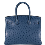 HermesBirkin 30 Blue Roi Ostrich Gold Hardware - 2021, Z