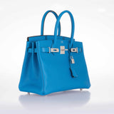 HermesBirkin 30 Blue Zanzibar Epsom Palladium Hardware