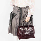 HermesBirkin 30 Bordeaux Niloticus Crocodile Palladium Hardware