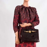 HermesBirkin 30 Bordeaux Porosus Crocodile Gold Hardware