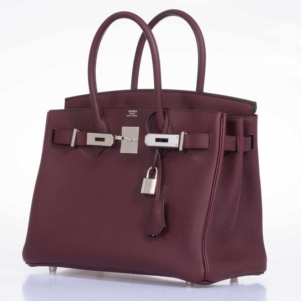 Hermes Birkin 30 Bordeaux Togo Palladium Hardware