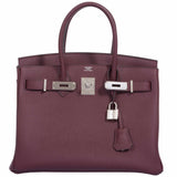 HermesBirkin 30 Bordeaux Togo Palladium Hardware