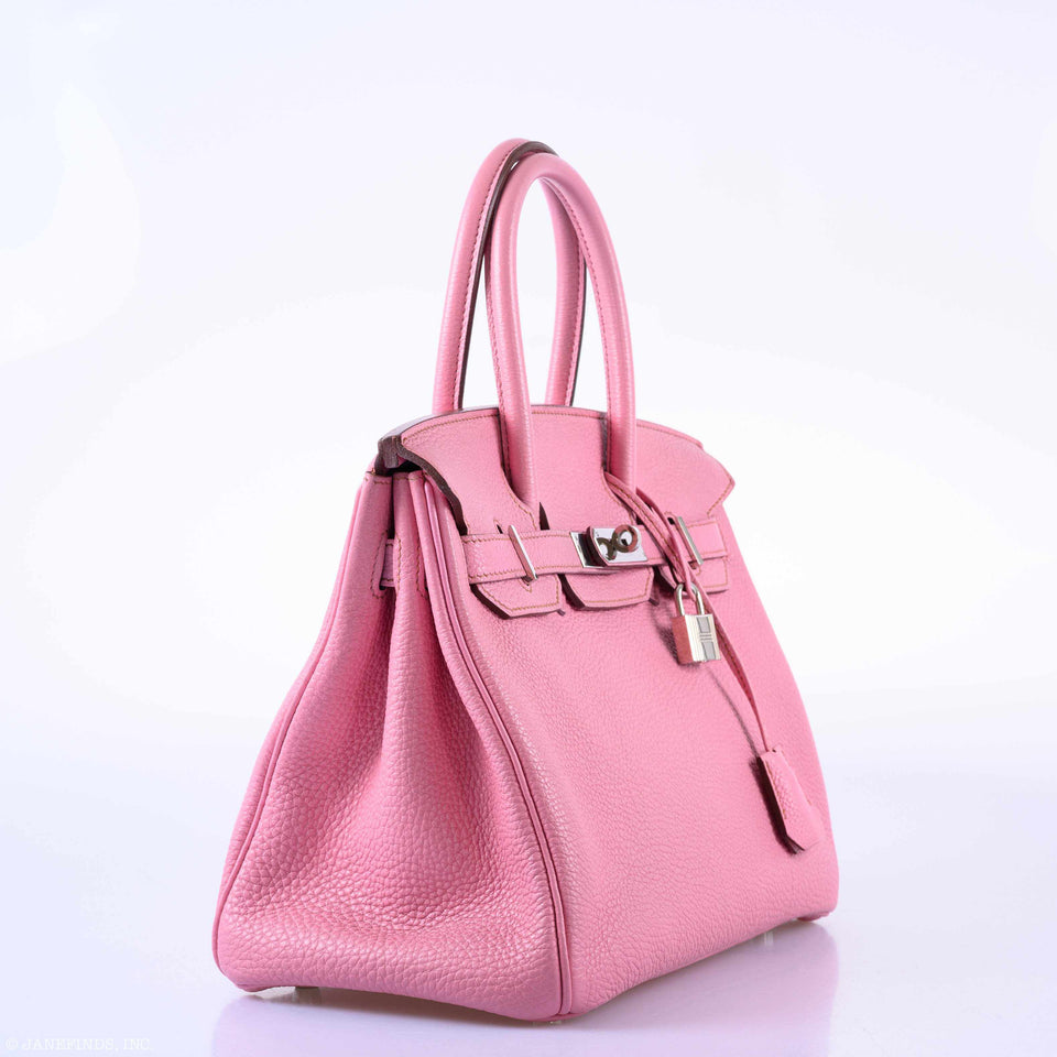 Hermes Birkin 30 Bubblegum 5P Pink Togo Palladium Hardware