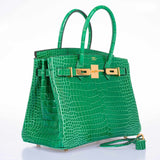 HermesBirkin 30 Cactus Porosus Crocodile Gold Hardware
