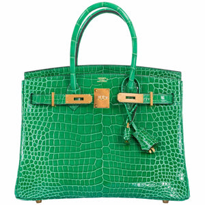HermesBirkin 30 Cactus Porosus Crocodile Gold Hardware