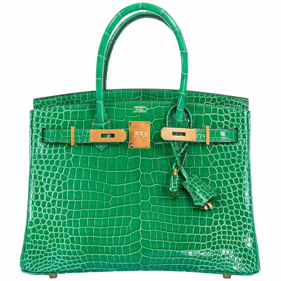 HermesBirkin 30 Cactus Porosus Crocodile Gold Hardware