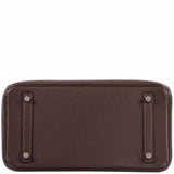 HermesBirkin 30 Chocolat Clemence Palladium Hardware