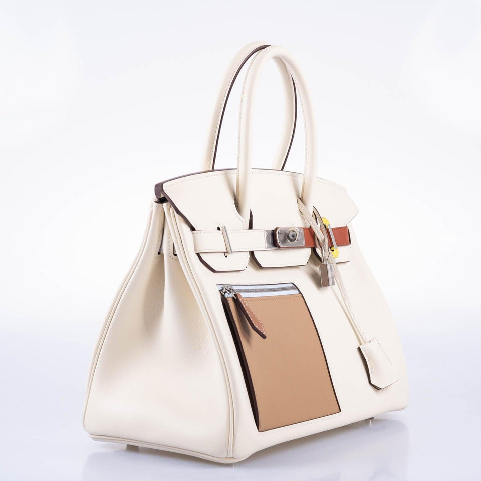 Hermes Birkin 30 Colormatic Nata, Chai and Cuivre Swift Palladium Hardware