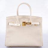 HermesBirkin 30 Craie Epsom with Gold Hardware