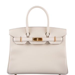 HermesBirkin 30 Craie Epsom with Gold Hardware