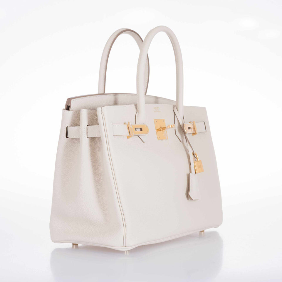 Hermes Birkin 30 Craie Togo Gold Hardware
