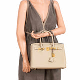 Hermes Birkin 30 Craie Togo Rose Gold Hardware