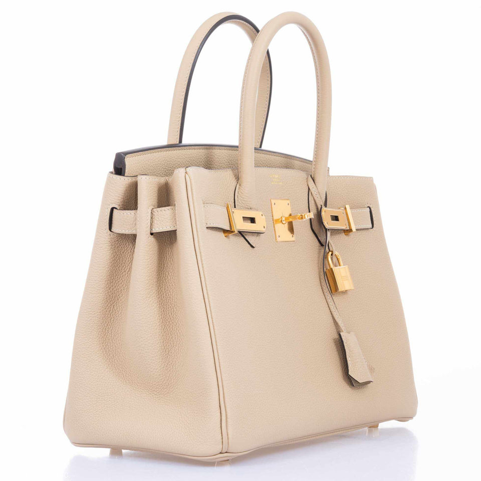 Hermes Birkin 30 Craie Togo Rose Gold Hardware