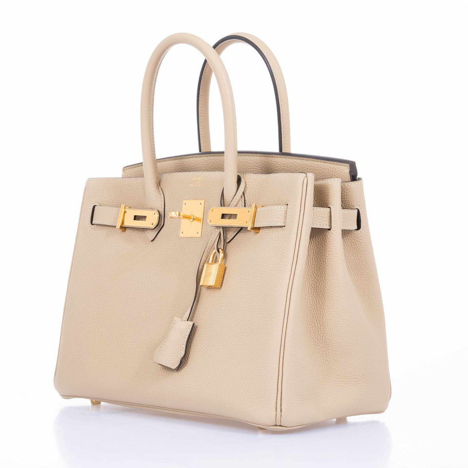 Hermes Birkin 30 Craie Togo Rose Gold Hardware