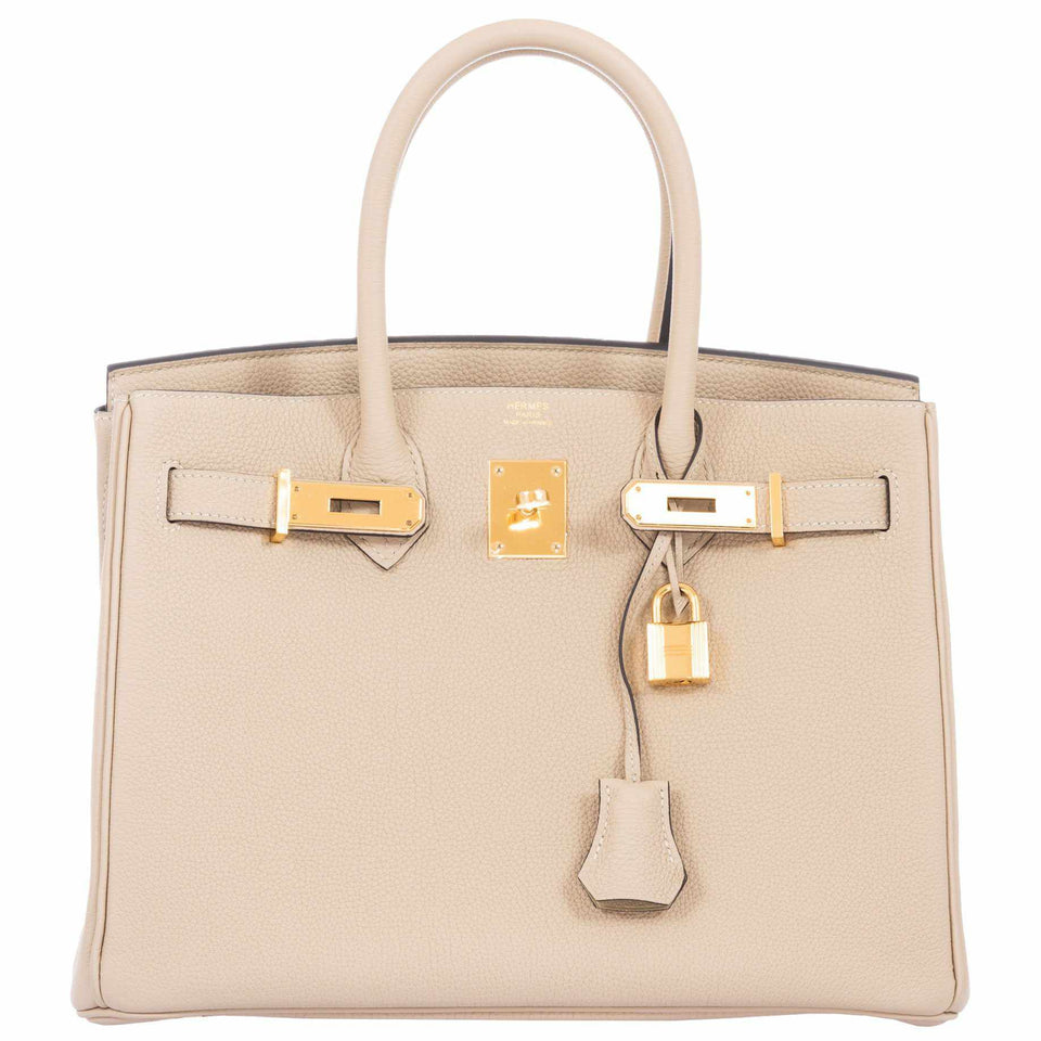 Hermes Birkin 30 Craie Togo Rose Gold Hardware