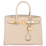 Hermes Birkin 30 Craie Togo Rose Gold Hardware