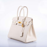 HermesBirkin 30 Craie Togo with Gold Hardware