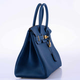HermesBirkin 30 Deep Blue Togo Gold Hardware