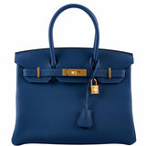 HermesBirkin 30 Deep Blue Togo Gold Hardware