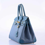 HermesBirkin 30 Denim & Blue Jean Gulliver Leather Gold Hardware - 1999, C Square