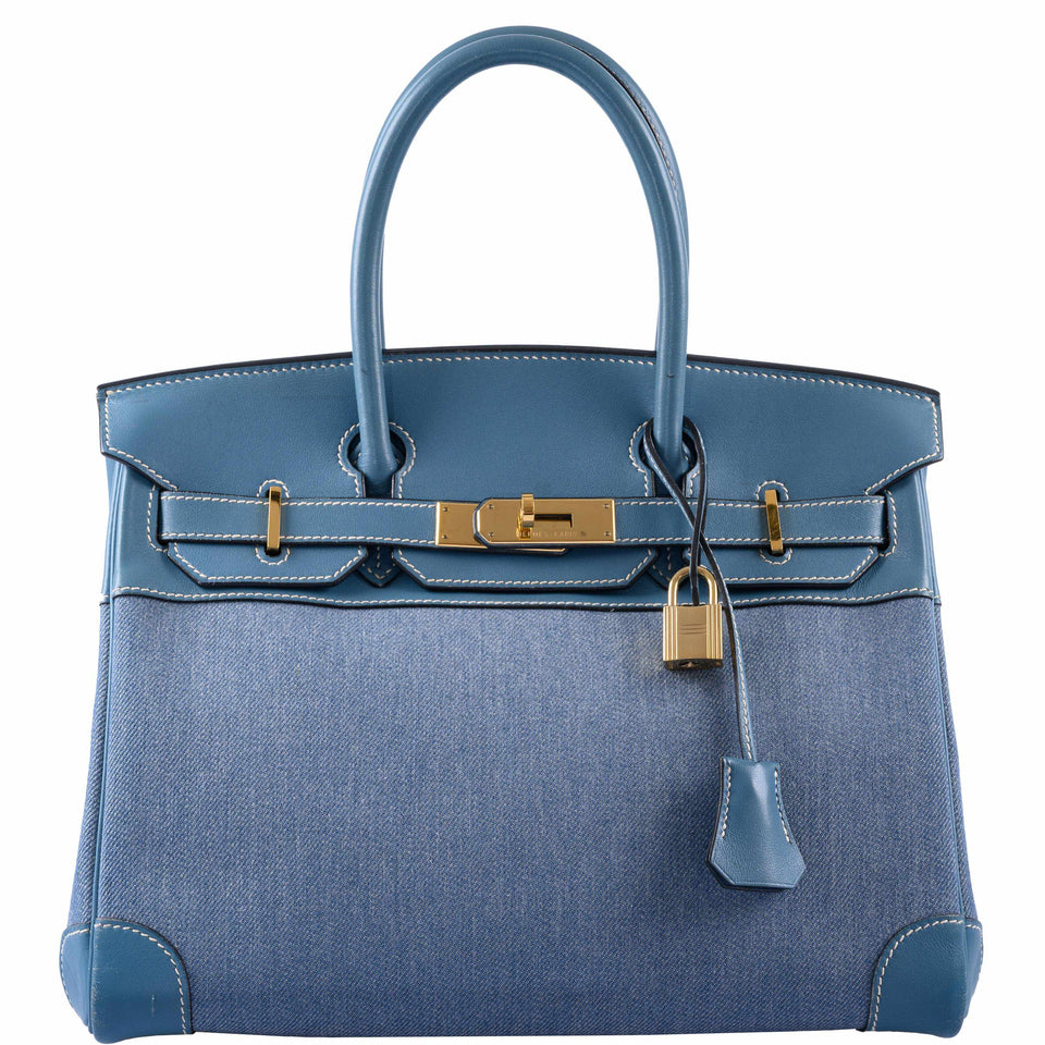 HermesBirkin 30 Denim & Blue Jean Gulliver Leather Gold Hardware - 1999, C Square