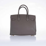Hermes Birkin 30 Etain Tin Grey Clemence Gold Hardware