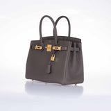 Hermes Birkin 30 Etain Tin Grey Clemence Gold Hardware