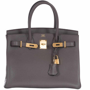 Hermes Birkin 30 Etain Tin Grey Clemence Gold Hardware