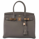 HermesBirkin 30 Etain Tin Grey Togo Rose Gold Hardware