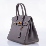 HermesBirkin 30 Etain Togo with Gold Hardware