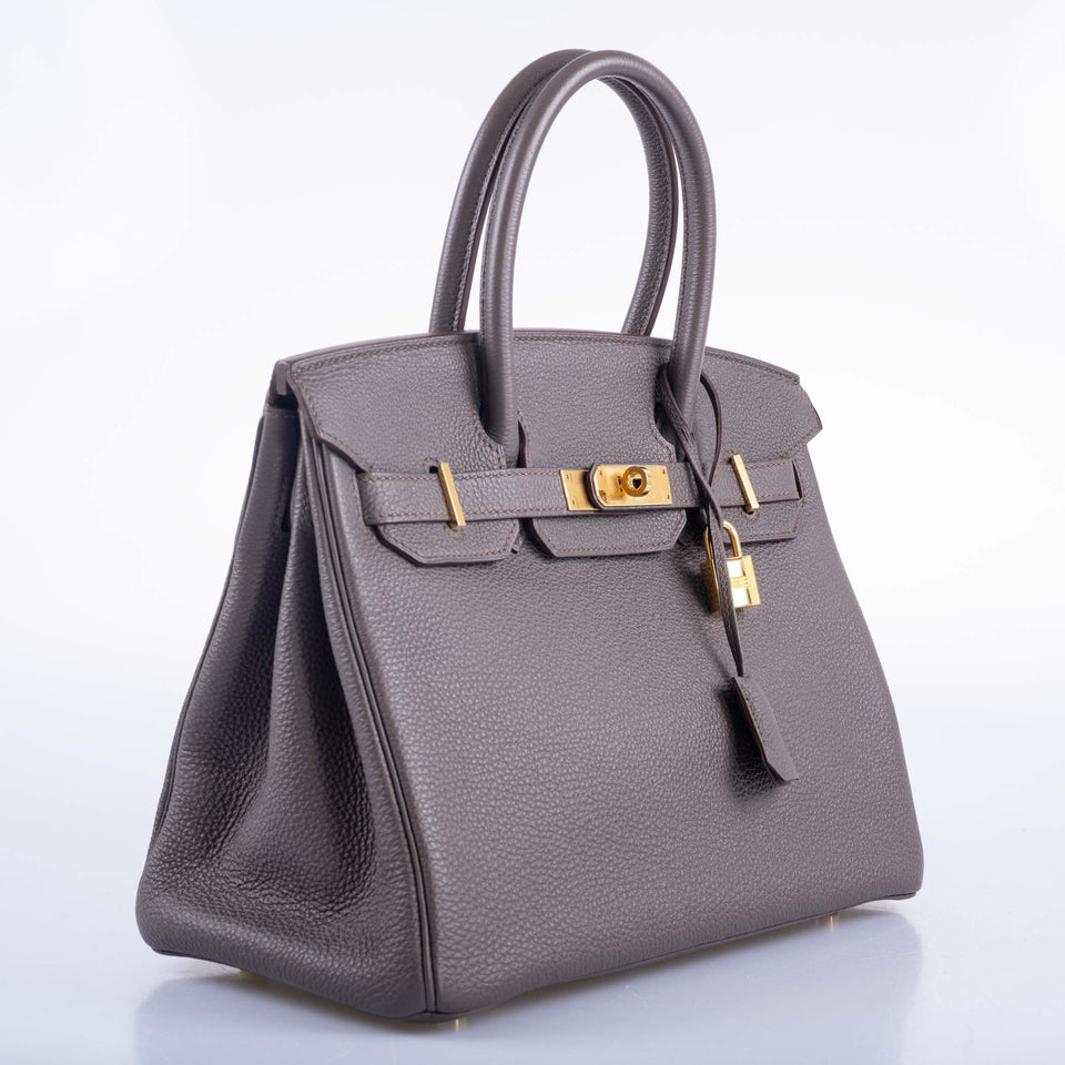 Hermes Birkin 30 Etain Togo with Gold Hardware