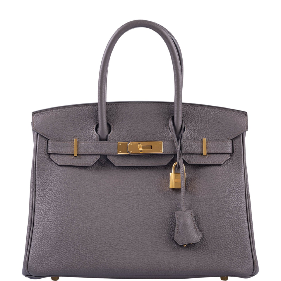 HermesBirkin 30 Etain Togo with Gold Hardware
