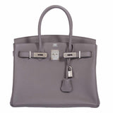 HermesBirkin 30 Etaine Togo Palladium Hardware