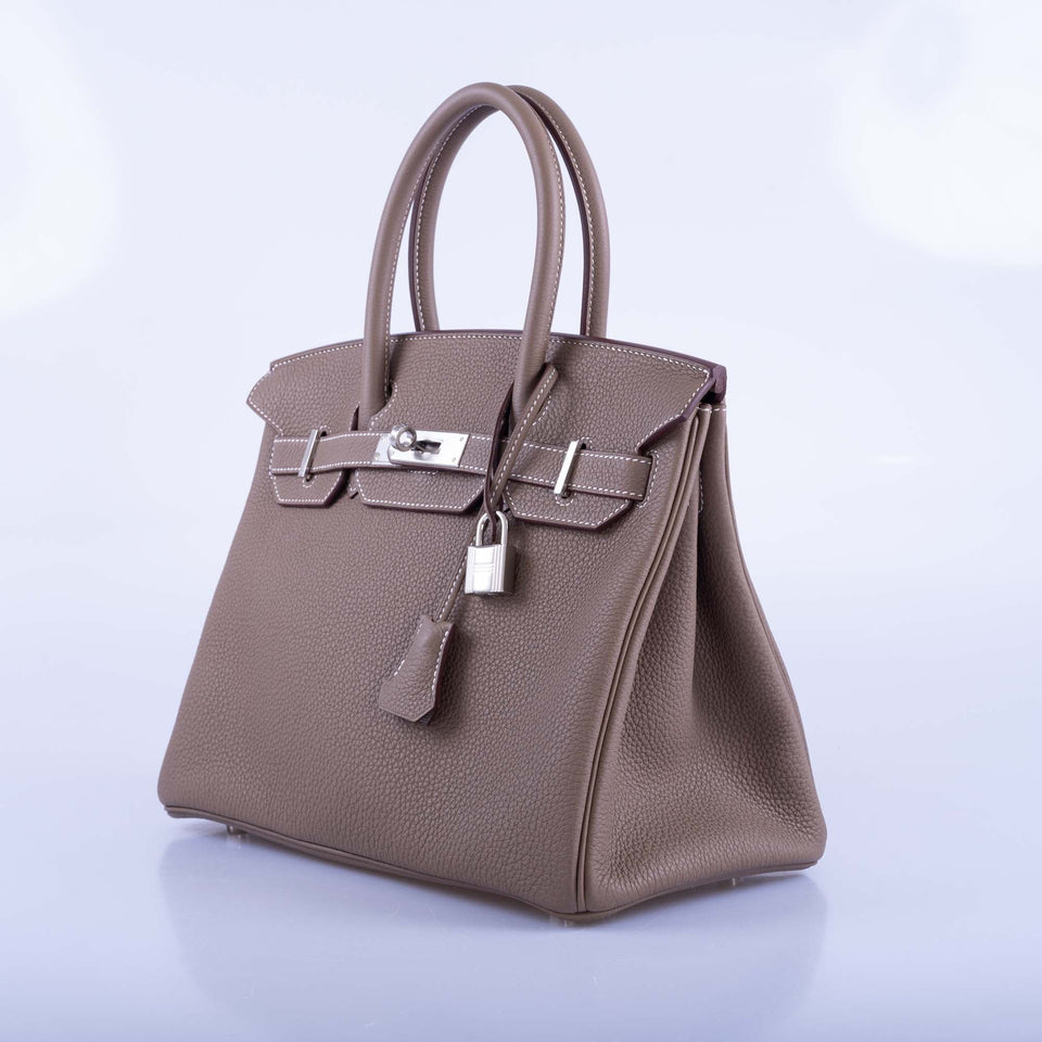 Hermes Birkin 30 Etoupe Togo Palladium Hardware
