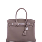 Hermes Birkin 30 Etoupe Togo Palladium Hardware