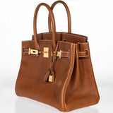 Hermes Birkin 30 Fauve Barenia Faubourg Gold Hardware