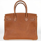 Hermes Birkin 30 Fauve Barenia Faubourg Gold Hardware