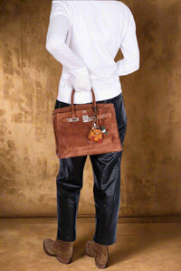 Hermes Birkin 30 Fauve Doblis Suede Palladium Hardware