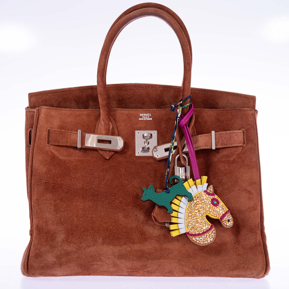 Hermes Birkin 30 Fauve Doblis Suede Palladium Hardware