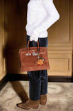 Hermes Birkin 30 Fauve Doblis Suede Palladium Hardware